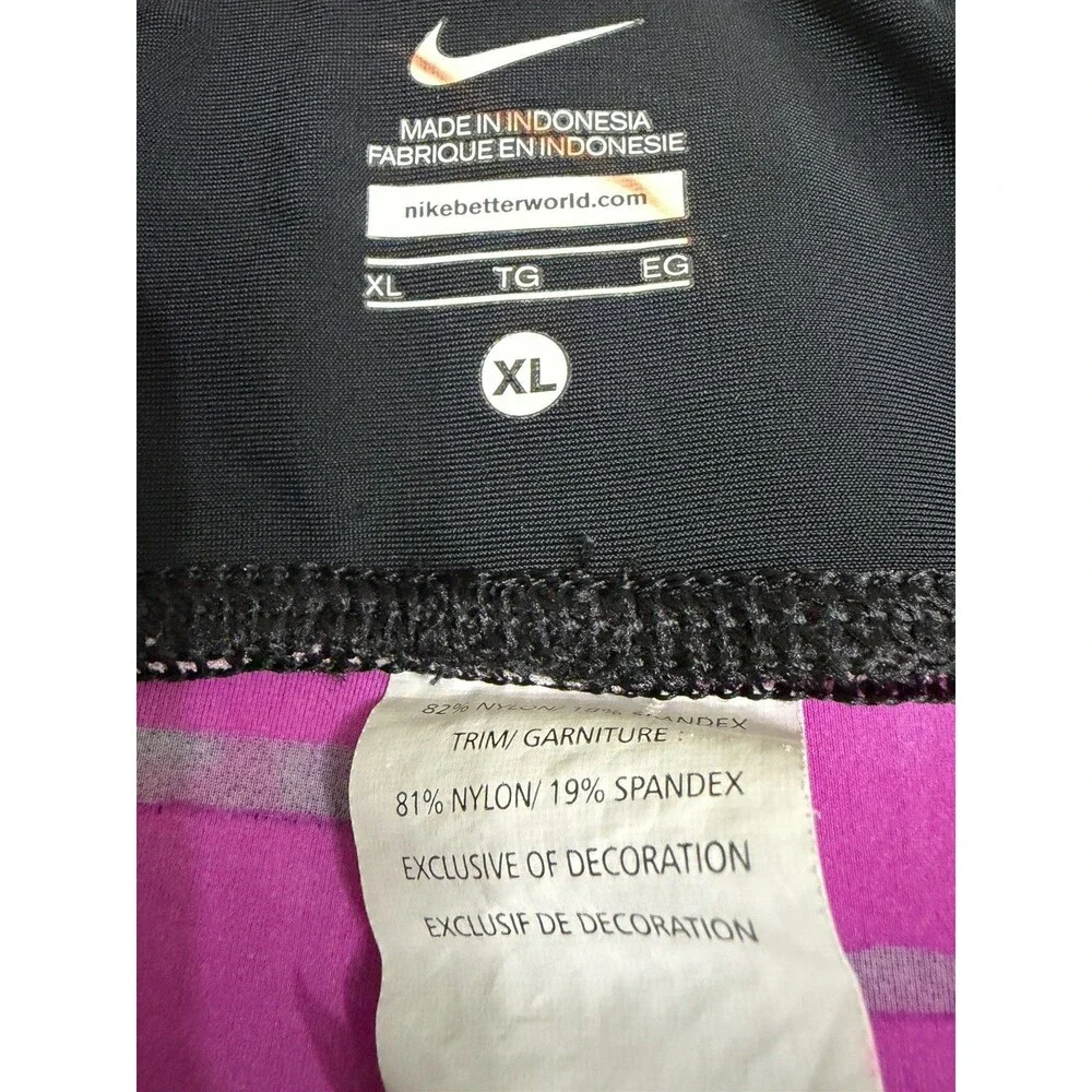 Nike Athletic Fit Capri Length Leggings Magenta and Black Size XL